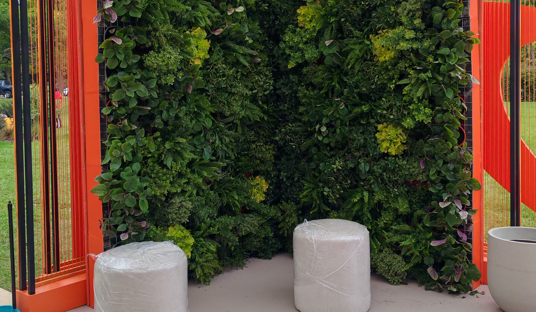 Jardín vertical modular instalado para un evento